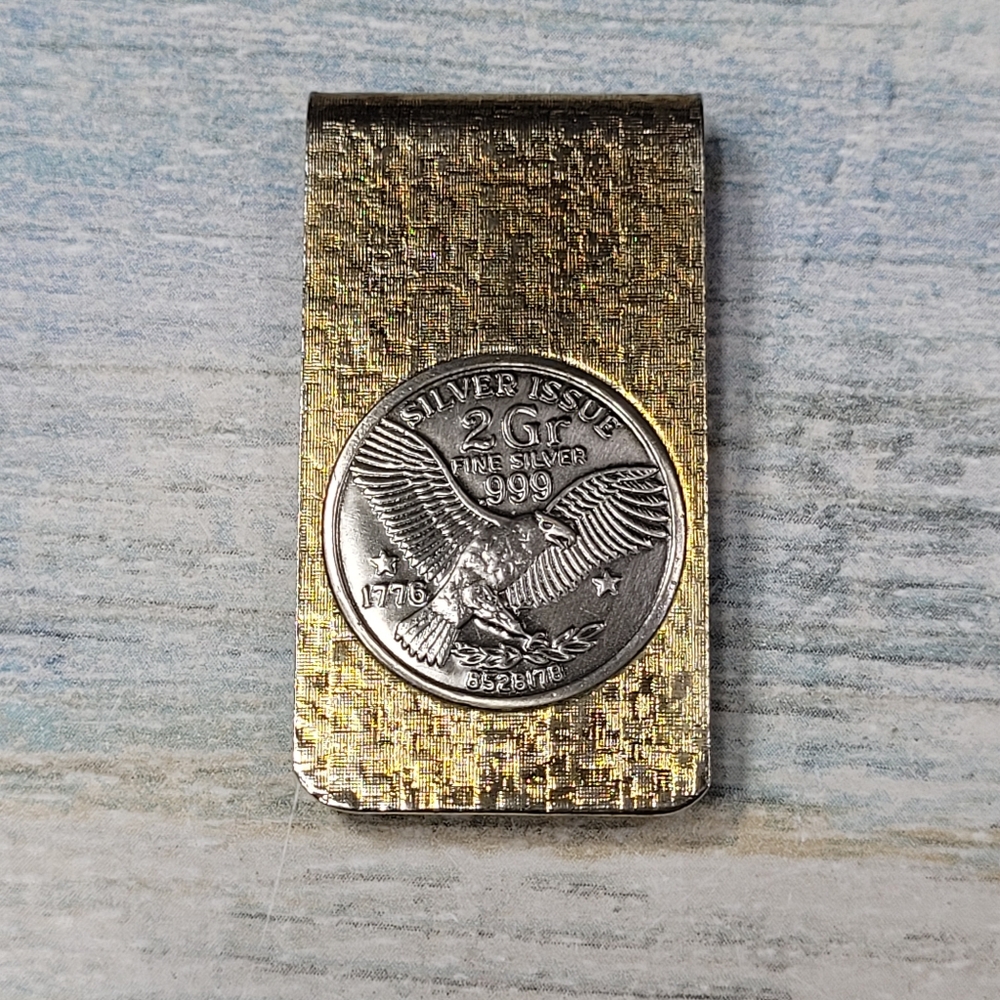 Vintage Silver Issue Gold Money Clip - Picture 1 of 6
